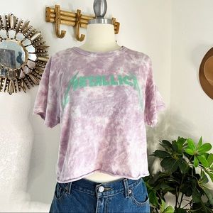 AE Tie Dye Metallica Cropped Tee size XS
